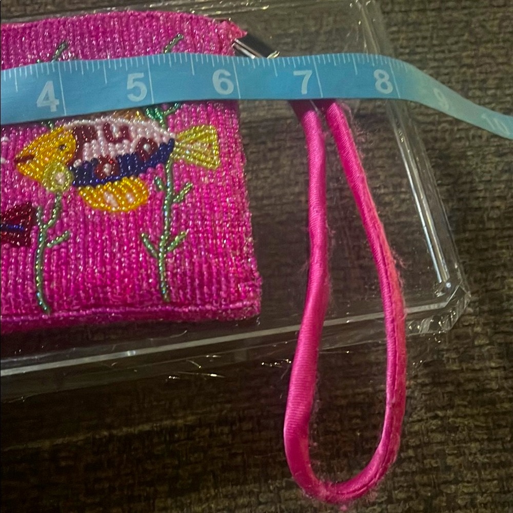 Pink Fish Beaded Pouch - Picture 5 of 6